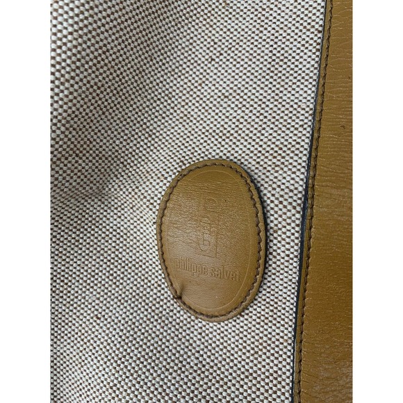 Philippe Salvet Bag Small Duffle Canvas Leather Vintage Made In France - Picture 9 of 10